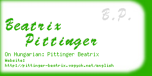 beatrix pittinger business card
